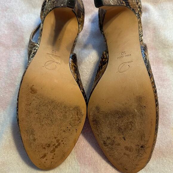 Delman Snakeskin Leather Heel Size 10 - Picture 4 of 5